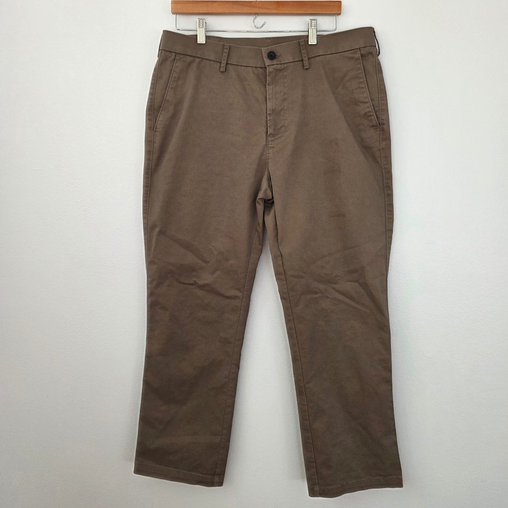 Haggar Straight Fit Dark Khaki Pants - 36x30